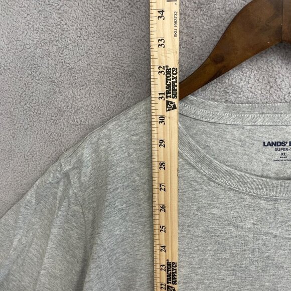 NWOT Lands' End Men's XL Gray Super-T Shirt 100% Cotton Short Sleeve Crewneck - Picture 4 of 8